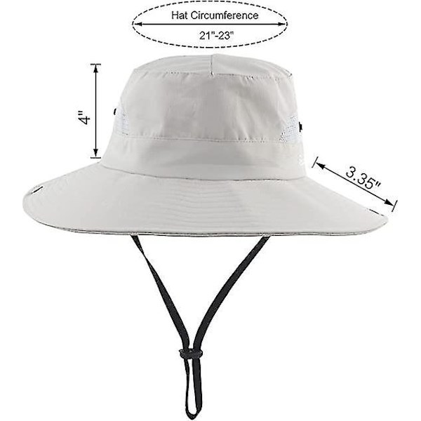 Dam sommar solhatt bred brätte utomhus UV-skydd hatt hopfällbar hästsvans hink keps för strand fiske vandring  (FMY) Pure Beige
