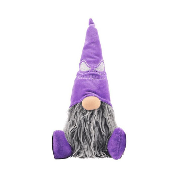 Halloween-kääpiö Käsintehty Tomte Ruotsalainen Kääpiö Istumassa Nisse Skandinaavinen Kääpiö (FMY) Purple