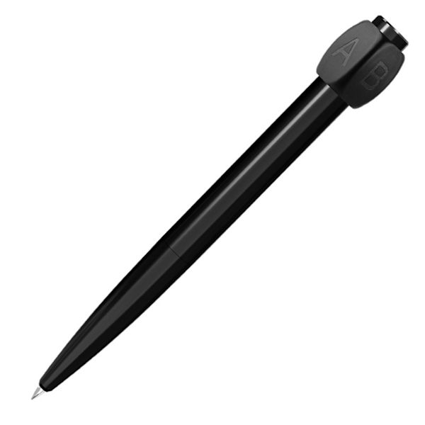 1/4x Fidget Spinner Pen Fidget Pen Spinner Med ABCD Rotationslock Cap Kulspetspenna  (FMY) Black