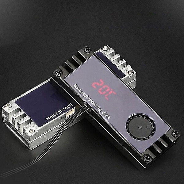 M2 SSD Varmekjøler Temperatur OLED Digital Display M.2 2280 NVME SSD Solid State Hard Disk Radiator Varme Svart (FMY)