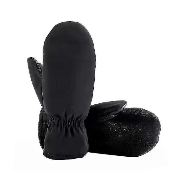 Elektrisk oppvarmede hansker for kvinner, oppvarmede skihansker, oppvarmede votter, vinterutendørs varme hansker med USB-oppladbare hansker (FMY) Black