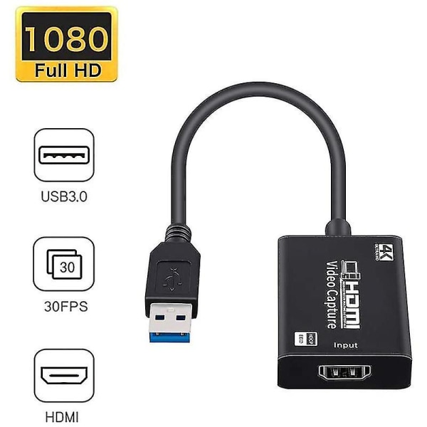 Video Capture Card Hdmi till USB 3.0 Full Hd 1080p 4k HDMI Capture Card