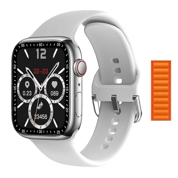2023 Smart Watch Apple Smartwatch Series 8 HD -näytölle Urheilusyke Fitness Tracker Bluetooth Call Miesten Naisten Älykello (FMY) white and CheNL