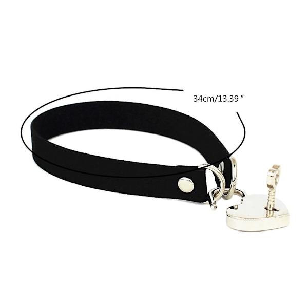 Hjerte hengelås choker med nøkler punk krage choker halskjede for kvinner cosplay  (FMY) Red