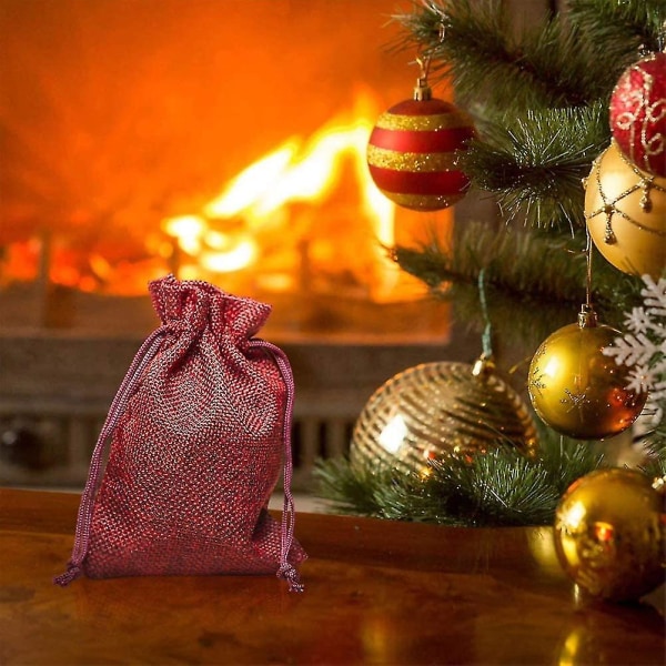 Adventskalender til at fylde, 24 filtposer og stofposer til julepynt