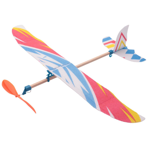 Elastisk gummibanddriven DIY skumflygplanmodell byggsats flygplan pedagogisk leksak Storbritannien (FMY) White