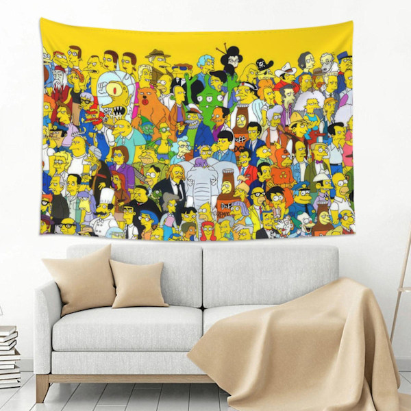 The Simpsons Veggteppe, Anime Veggtepper, Hippie Anime Poster Til Soverom, Morsomme Estetiske Romdekor Flagg, Veggdekor For Tenåringsjenter (FMY) 60x51in 152x130cm