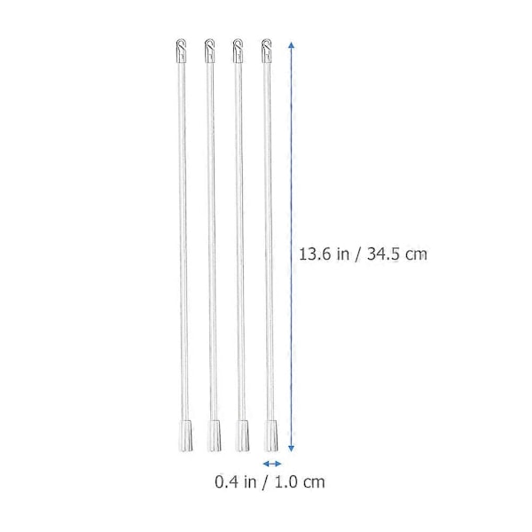4 stk. Reservedele til lodrette persienner Lang lodret persienne stang Gardin Lodret stang (FMY) White 30.00X1.00X1.00CM