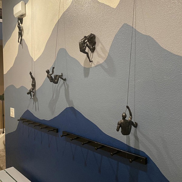 Kreativ hengende klatrestatue - Utendørs sport dekorasjonskunst til vegg (FMY) A
