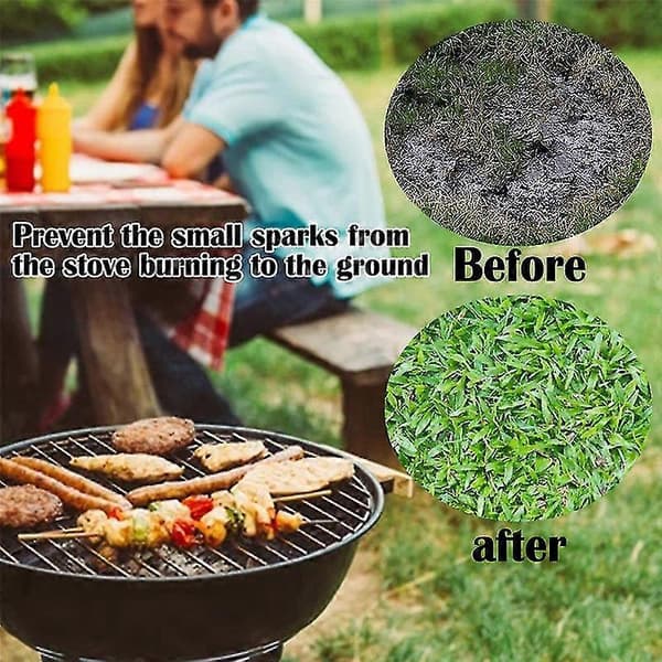 Grillmatte Brannsikker Rund Under Grillmatte Grillmatte Forebygger Høy Varme (FMY)