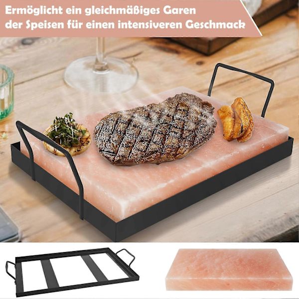 Saltstensgrillrist Ikke-klæbende Varmebestandig Robust Jern Let at Rengøre Multifunktionel BBQ Grillholder Grilltilbehør KAESI  (FMY) B
