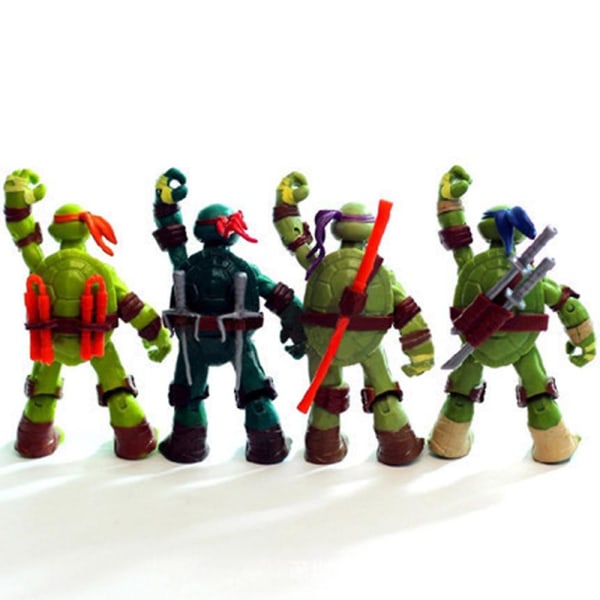 4 st Teenage Mutant Ninja Turtles Actionfigurer Leksaker Modelldockor Barn Pojkar Flickor Fans Playset Födelsedagspresenter  (FMY)