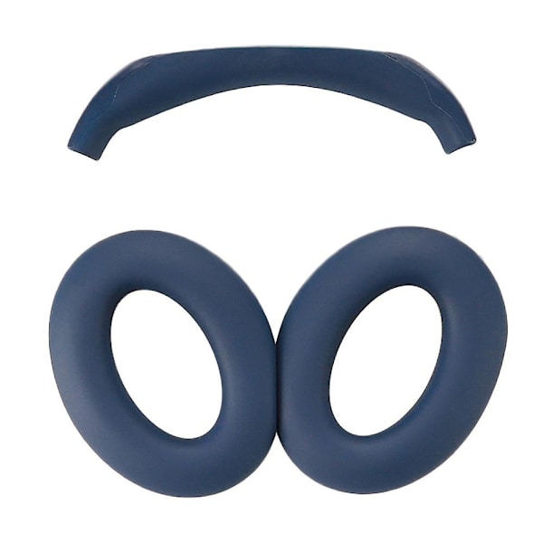 1 par silikonhörlurskuddar för Bose QC45/QC35/QC25/QC15/AE2 + 1 pannbandsskydd - Vit (FMY) Dark blue Style A