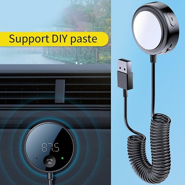 Bluetooth 5.0 Bil Fm-sändare Led Display Bluetooth -adapter Trådlös ljudmottagare Tf-kort Musik Bil Mp3-spelare (FMY)