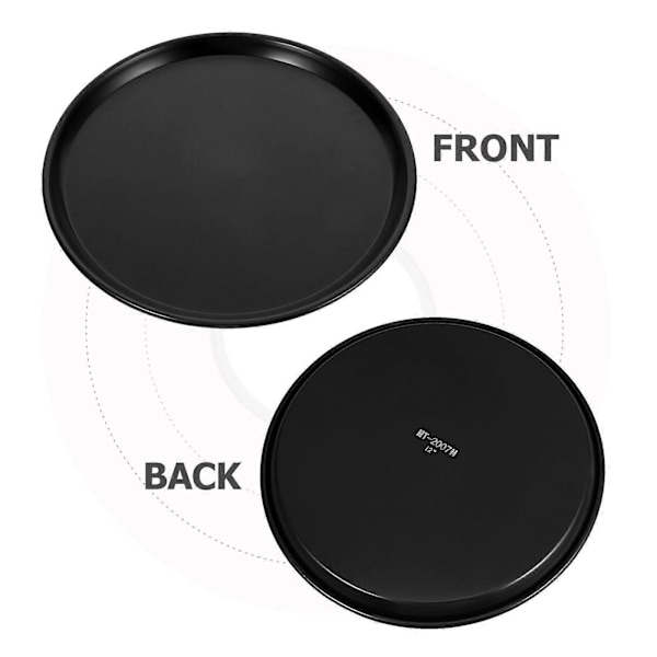 Mångsidig Mikrovågsugns Pizza Crisper Pan Non-Stick Pizzapanna Rund Pizzapanna Mikrovågsugn Bakplåt Pajform för Kök (FMY) Black 31.50X31.50X1.80CM