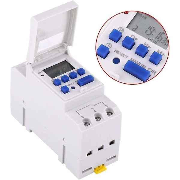 DIN Skinne Digital Programmerbar Timer Switch Ugentlig 7 Dage LCD Display Programmerbar Elektronisk Relæ (220v)  (FMY)