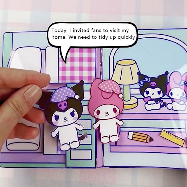 Tyst bok Sanrio Doudou bok Pedagogisk Hemmagjord Kuromi bok Melody Quietbook  (FMY) Multi-color A5