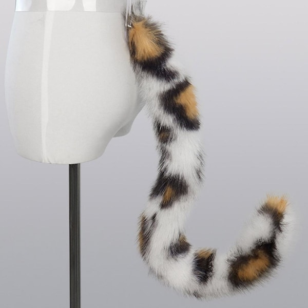 Justerbar Rävstjärt Cosplay Kostymfest Super Stor Fuzzy Tail Tonåringar Vuxna (FMY) Leopard