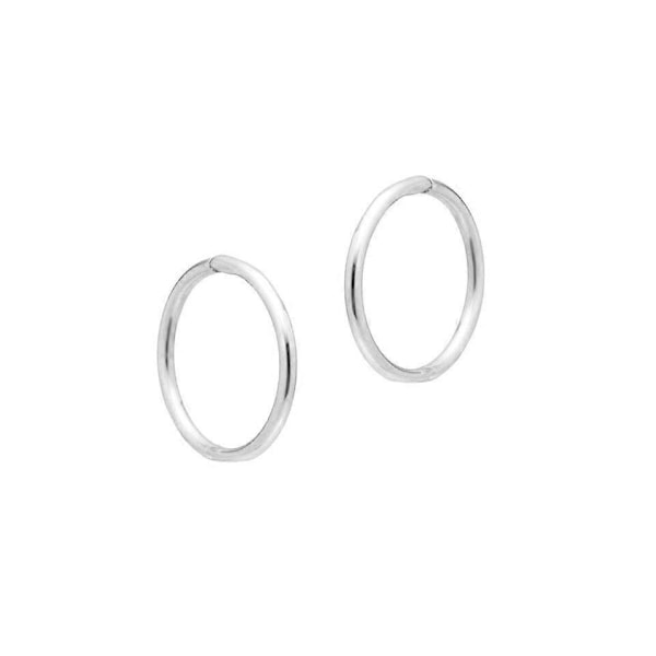 Sølv 925 Massive hengende hoops øredobber, velg 6mm, 8mm, 10mm, 12mm (FMY)