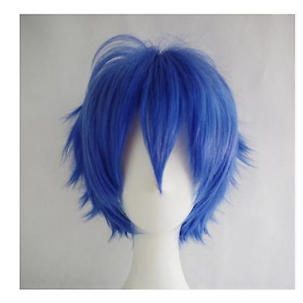 Wekity Unisex Anime Short Cosplay Peruk med lugg Värmebeständigt hår, blått, wz-1223 (FMY)
