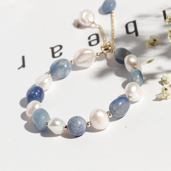 Pearl Crystal Armbånd Søde armbånd, gaver til kvinder, blå (FMY)