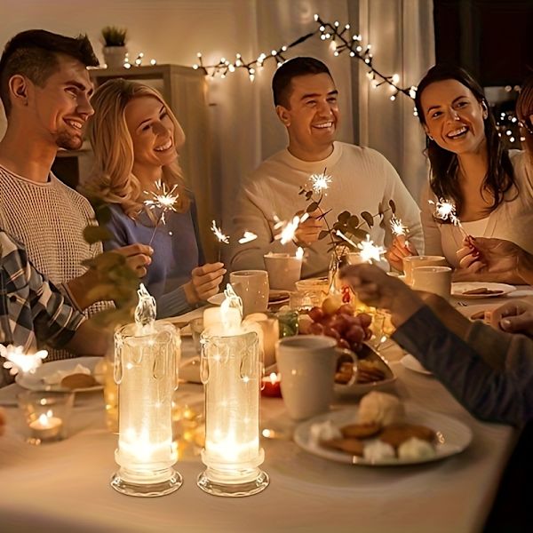 2/3-pack Flamlösa LED-ljus - Batteridrivna, Gap Column Design, Perfekt för Familjesammankomster, Ljusmiddagar, Alla hjärtans dag,  (FMY) 2pcs