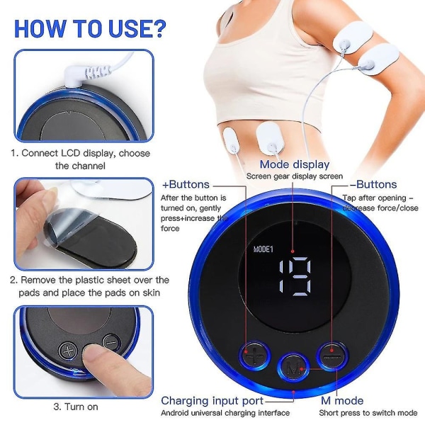 Ems Massageapparat Ansiktskroppsmuskelstimulator Elektrod Ansikts-kindbantning Skönhetsinstrument (FMY)