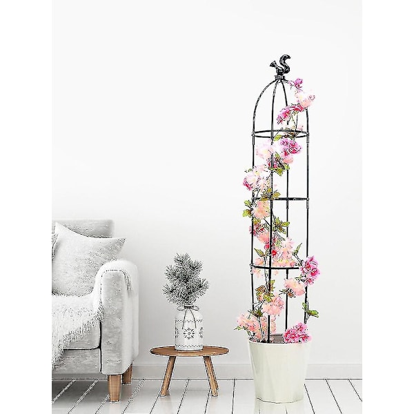 Havelobelisk espalier til klatreplanter udendørs-potter rustfrie metal plante blomster espalierer (FMY) White 2 layers
