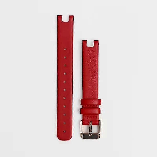 Til Garmin Lily 14MM Ægte Læder Urrem Smart Rustfrit Stål Bælte (FMY) Red