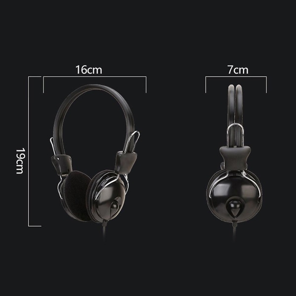 3,5 mm kablet HD-lydhodetelefoner over øret hodesett Bass Hifi Musikk Stereo Mikrofon Øretelefoner Justerbart hodesett for PC Mp3-telefon (FMY) Dual plug3.5MM