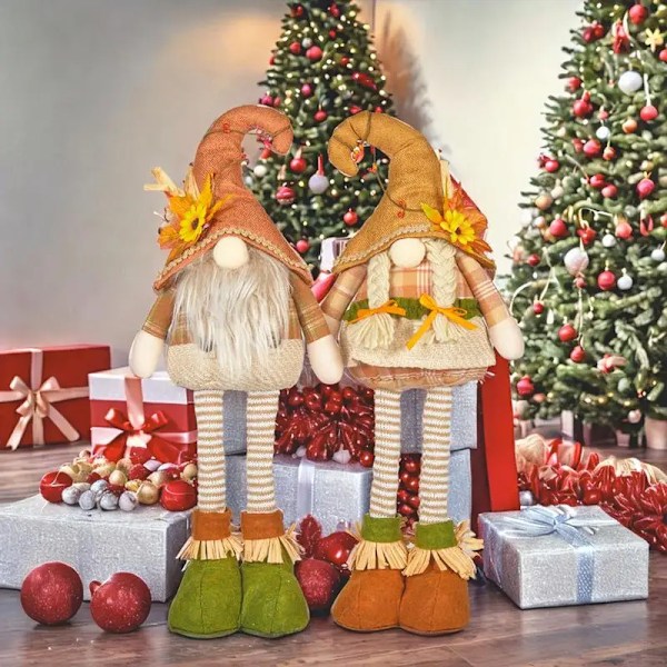 Efterårsnisse Græskar Solsikke Svensk Nisse Elf Dværg Plys Ornamenter Dekorationer Til Hjem Fest Efterår Thanksgiving Dekorationer Gaver (FMY) Womens style