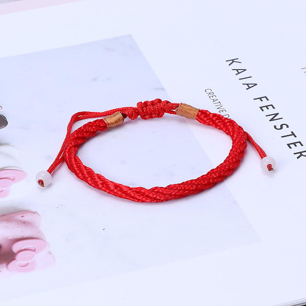 Lyckobringande Röd Tråd Armband Kabbalah Amulet För Skydd Röd Rep För Flickvän/pojkvän  (FMY) Red