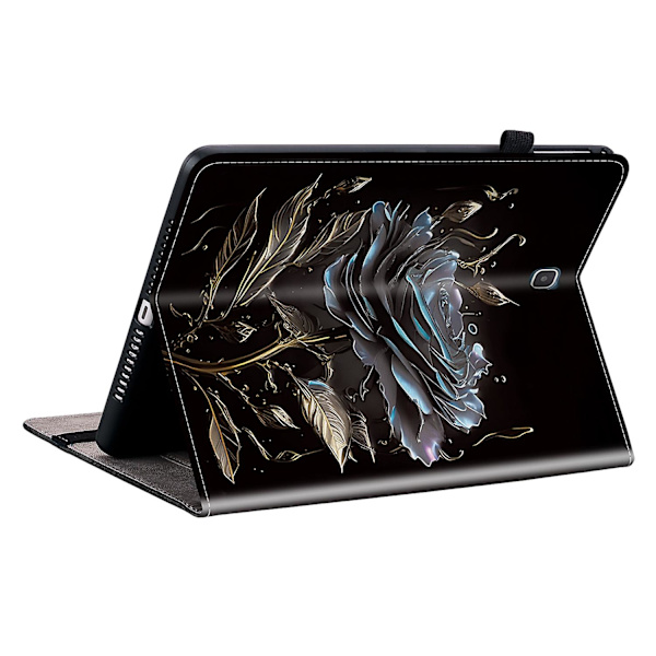Maalattu Nahkakuori Samsung Galaxy Tab A 9.7 T550 T555 P550 (FMY) Black Rose
