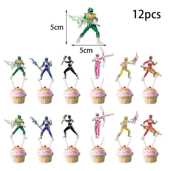 Power Rangers Temafest Pynt Ballonger Banner Kake Topper Sett (FMY)