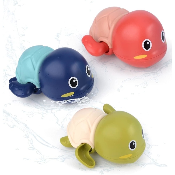 Kylpylelut, 3 kpl söpöjä uimakilpikonnakylpyleluja 1–3-vuotiaille taaperoille, kelluvia leluja 1-vuotiaille tytöille, vastasyntyneen baby kylpyammevesi (FMY)