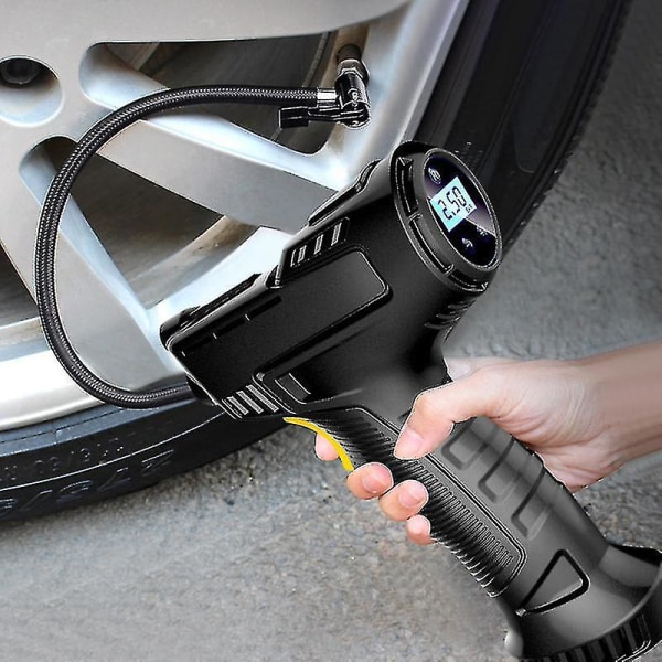 120w bil elektrisk luftpump bildäck uppblåsbar pump Bärbar uppladdningsbar luftkompressor Digital autodäck uppblåsningsutrustning (FMY)