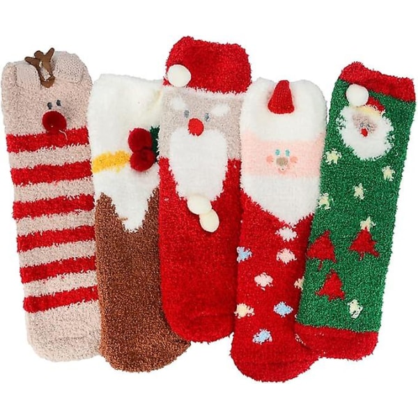 Cat Paw Sokker, 5 Par Cat Claw Sokker til piger Kvinder Hyggelige Fuzzy Cat Feet Sokker (FMY)