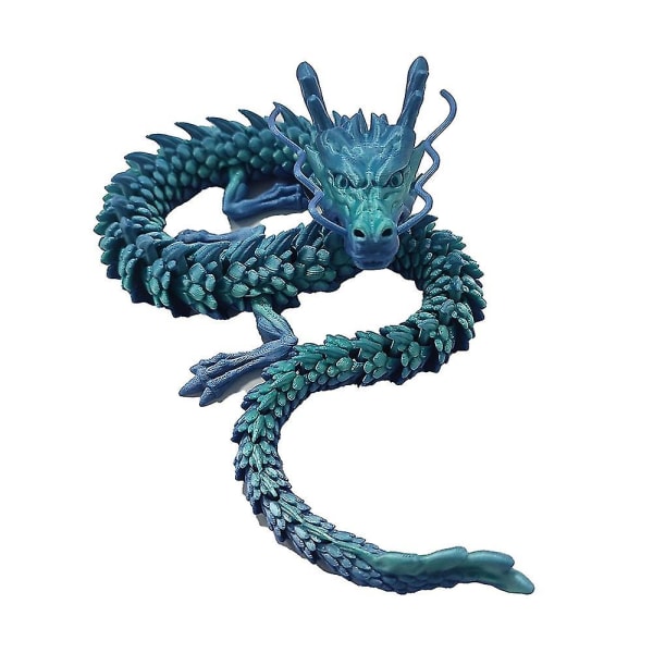 Drage Drage Legetøjsfigur med bevægelige led 3d-trykt Leddrage (FMY) Green Blue Dragon 60cm