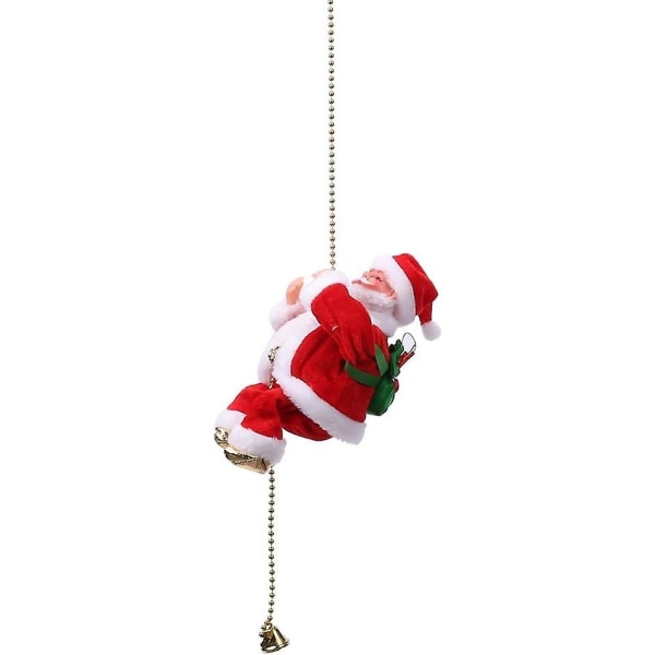 Jultomte Musikalisk klätterrep Klättring Jultomte på stege med lampor Härlig elektrisk jultomte (klättrande pärla äldre) (FMY)