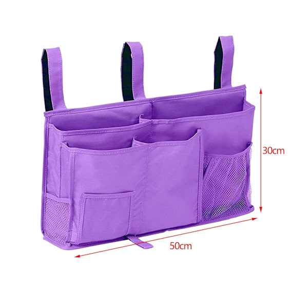 Hængende Seng Organizer Sengestang Opbevaringspose til Kollegieværelse Soveværelse (FMY) Purple 50cmx30cm