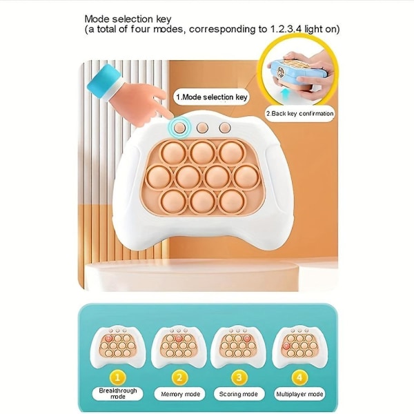 Afspænding Gennembrud Puslespil Pop It Spilkonsol Stress Relief Fidget Legetøj Hurtig Tryk Boble Spilkonsol Til Børn  (FMY) White