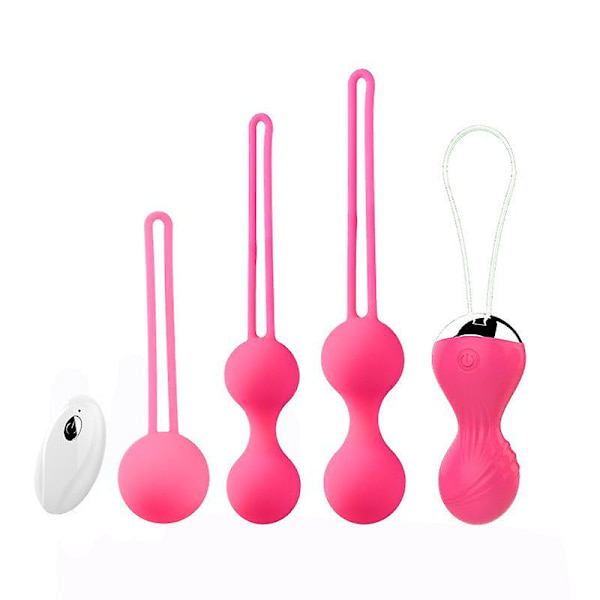 3 Kegel-kuler Treningssett for å styrke og tone bekkenbunnsmusklene (FMY) rose red 4pcs set