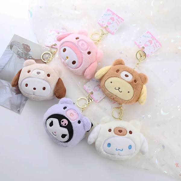 Sanrio Kawaii My Melody Kuromi Cinnamoroll Kt Cat Pehmolelu Pehmot Kolikkokukkaro Kuulokkeiden Järjestelylaukku Riipus Avaimenperä Tyttöjen Lahjat (FMY) 3