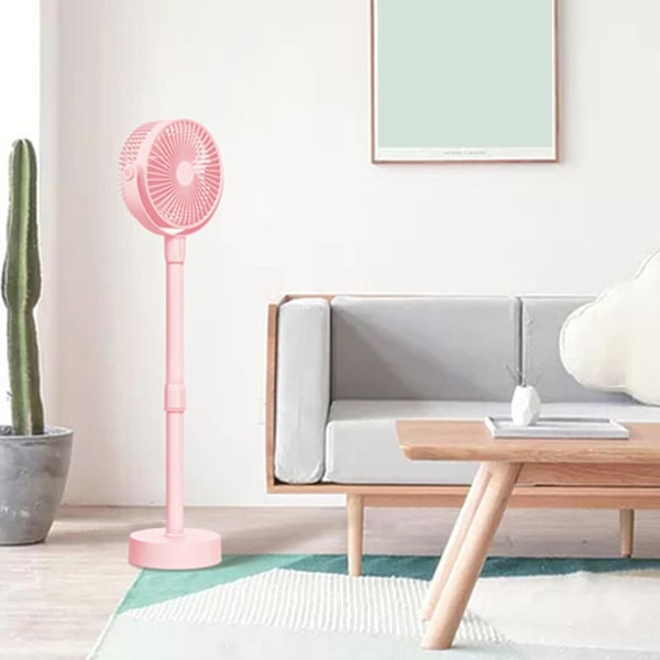 Bærbar Sokkelfan - Sammenklappelig Stående Fan (FMY) Pink