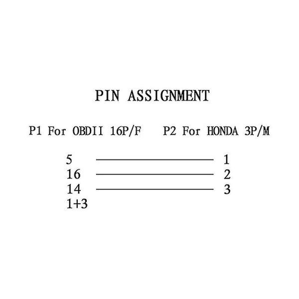 Obd2-kabel til Honda 3-benet Obd1-adapter Obd2 Obdii til Honda 3-benet til 16-benet stik Kompatibel Di  (FMY)