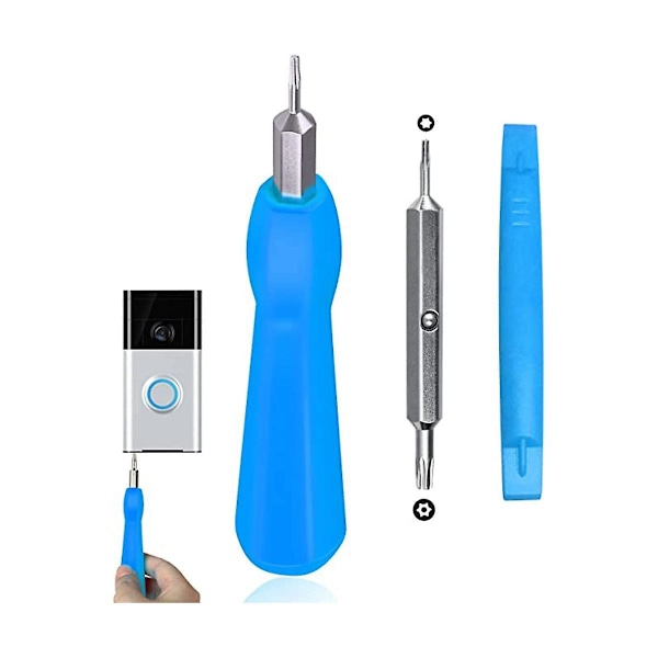 Egnet for RING Smart Doorbell Demontering Skrutrekker Skrutrekker T6 T15 Skrutrekker Verktøysett  (FMY) silver blue