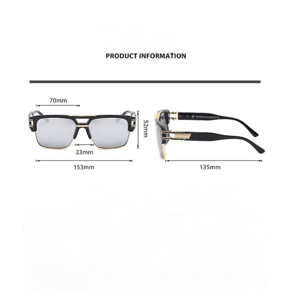 Dame- eller herresolbriller polariserte vintage-briller Uv400-beskyttelse for kjøring Reise-yg3013 (FMY)