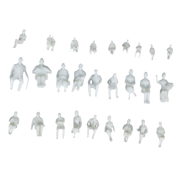 1/50 Menneske Model Siddende Hvid Mini Figurer Tog Park Gade Layout 28mm (FMY)