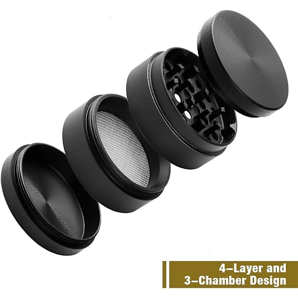 Urtegrinder, Hay Grinder Bærbar Sink Alloy Metall Grinder, Svart, 5x4cm/2x1.6in  (FMY)