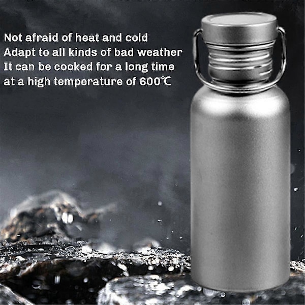 750ml Titanium Vandflaske Udendørs Campingudstyr Turisme Sport Cykling Vandring Camping Vand Bo (FMY) Titanium